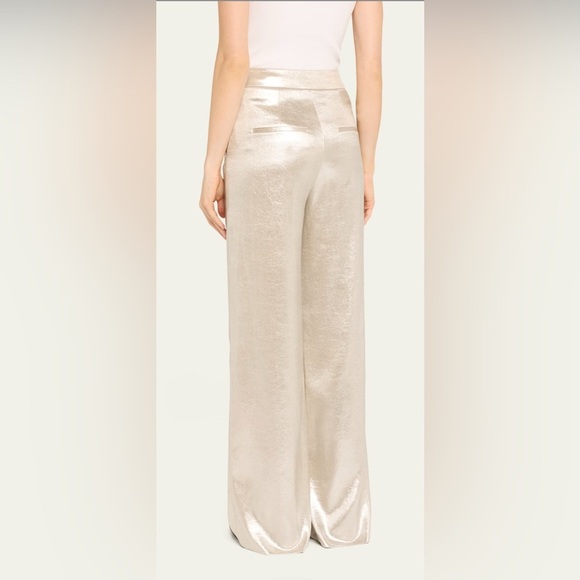 NWT Veronica Beard Millicent Suiting Silver Wide Leg Pants Size 12 - Picture 4 of 8